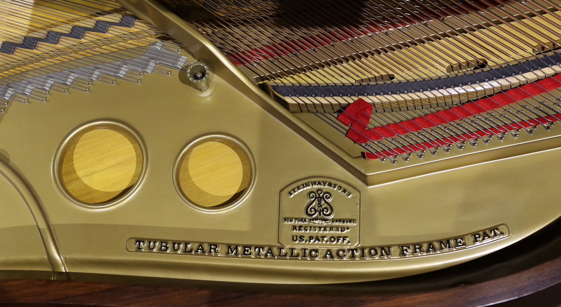 A Steinway & Sons of New York Patent Grand Construction mahogany cased piano, no.157302, width 148cm depth 180cm height 97cm